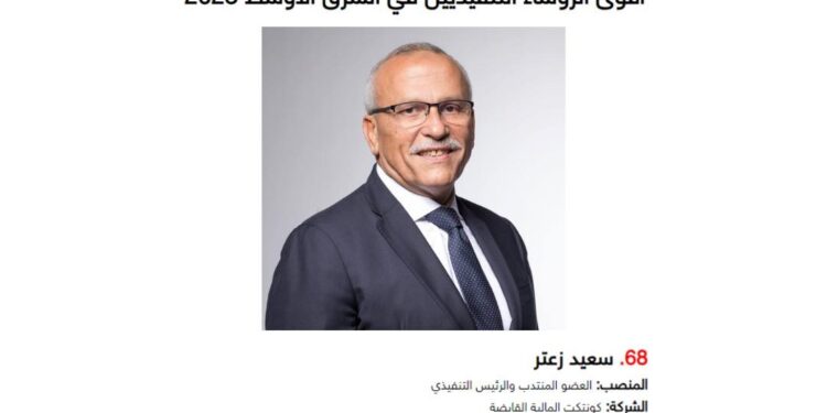 سعيد زعتر “الرئيس التنفيذي لكونتكت المالية القابضة” ضمن أفضل 100 رئيس تنفيذي في الشرق الأوسط