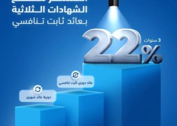 الشهادة الثلاثية من بنك قناة السويس توفر للعملاء فرصة ادخارية مميزة بعائد تنافسي ثابت 22% سنويًا يُصرف شهريًا