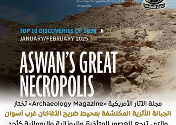 مجلة الآثار الأمريكية تختار الجبانة الأثرية المكتشفة غرب أسوان كأحد أهم 10 اكتشافات أثرية في عام 2024
