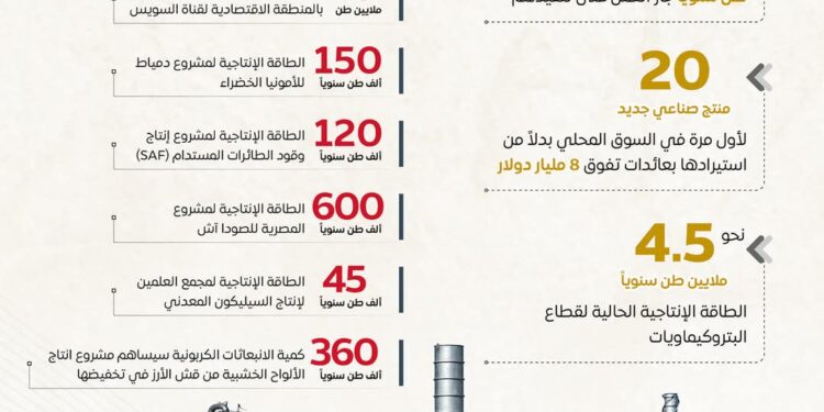 إنفوجراف عن مشروعات البتروكيماويات الجديدة لتوطين الصناعات المحلية وتقليل الاستيراد
