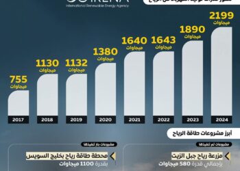إنفوجراف .. مصر تتصدّر الشرق الأوسط وشمال إفريقيا في قدرات توليد الكهرباء من الرياح عام 2024