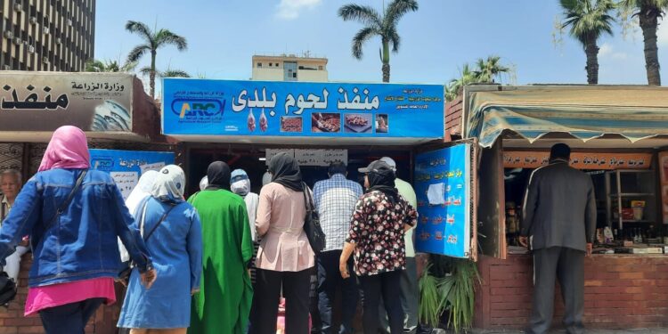 اقبال كبير من المواطنين على منافذ وزارة الزراعة لشراء لحوم عيد الأضحى