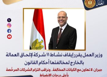 وزير العمل يقرر إيقاف نشاط 11 شركة لإلحاق العمالة بالخارج لمخالفتها أحكام القانون