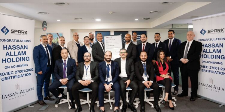 شركة Spark Professional Services تحتفل بنجاح حصول «حسن علام القابضة» على شهادة ISO 27001 لأمن المعلومات