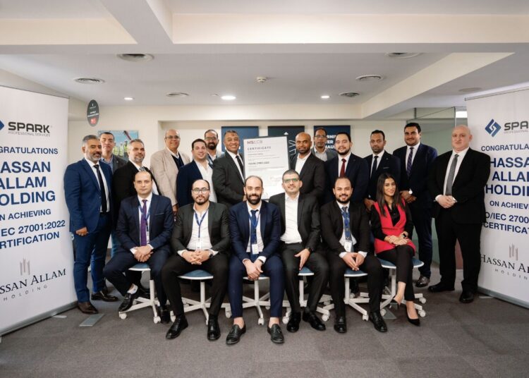 شركة Spark Professional Services تحتفل بنجاح حصول «حسن علام القابضة» على شهادة ISO 27001 لأمن المعلومات