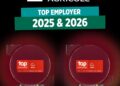 بنك كريدي اجريكول مصر يحصل على شهادة «أفضل جهة عمل من المؤسسة العالمية Top Employers» عن عامي 2025 و2026