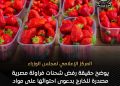 الوزراء: يوضح حقيقة رفض شحنات فراولة مصرية مصدرة للخارج بدعوى احتوائها على مواد مسرطنة وطرحها بالأسواق للمواطنين